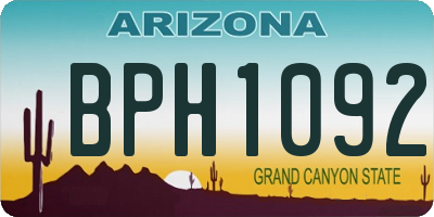 AZ license plate BPH1092