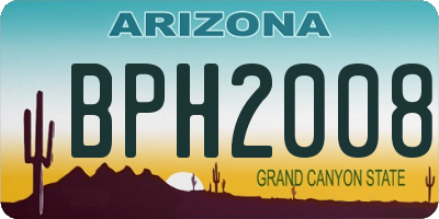 AZ license plate BPH2008