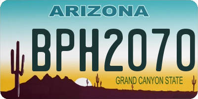AZ license plate BPH2070