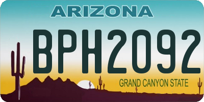 AZ license plate BPH2092