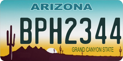 AZ license plate BPH2344