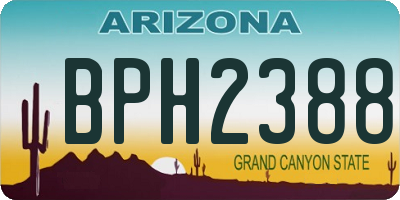 AZ license plate BPH2388