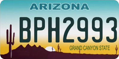 AZ license plate BPH2993