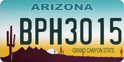 AZ license plate BPH3015