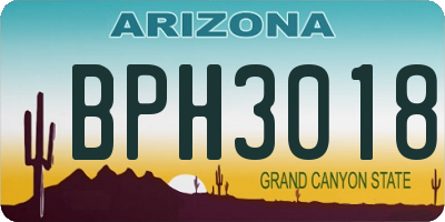 AZ license plate BPH3018