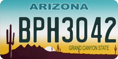 AZ license plate BPH3042