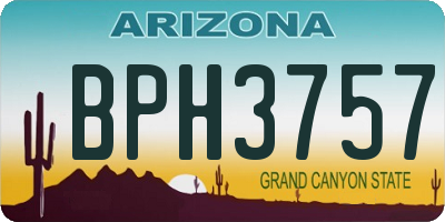 AZ license plate BPH3757