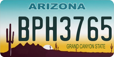 AZ license plate BPH3765