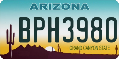 AZ license plate BPH3980