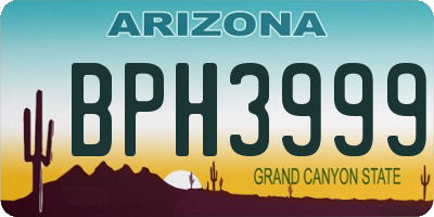 AZ license plate BPH3999