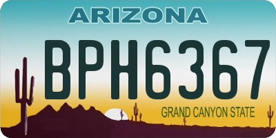 AZ license plate BPH6367