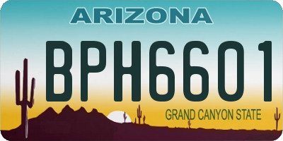 AZ license plate BPH6601