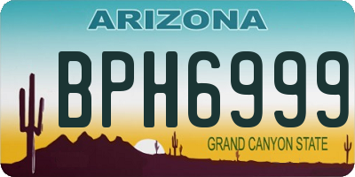 AZ license plate BPH6999