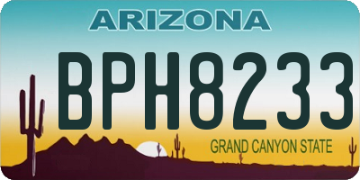 AZ license plate BPH8233