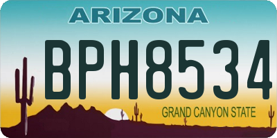 AZ license plate BPH8534