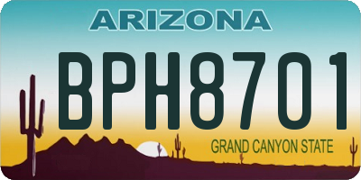 AZ license plate BPH8701