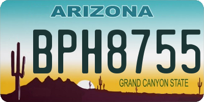 AZ license plate BPH8755