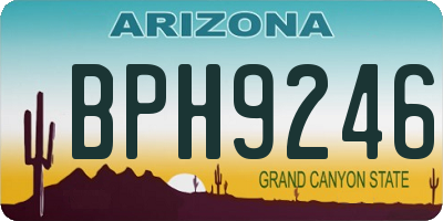 AZ license plate BPH9246