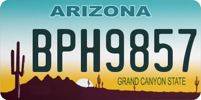 AZ license plate BPH9857