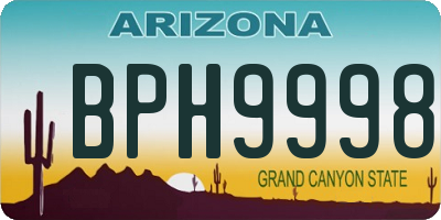 AZ license plate BPH9998
