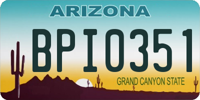 AZ license plate BPI0351
