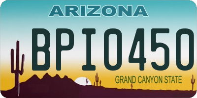 AZ license plate BPI0450