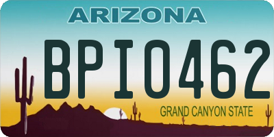 AZ license plate BPI0462