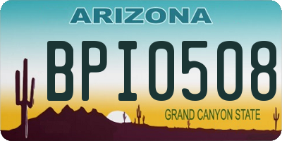 AZ license plate BPI0508