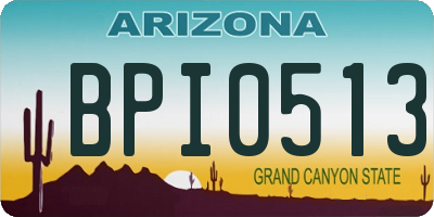 AZ license plate BPI0513
