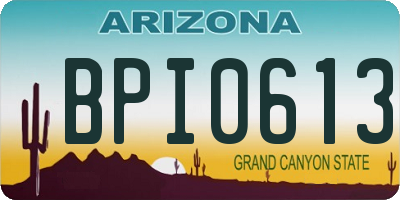 AZ license plate BPI0613