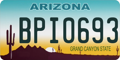 AZ license plate BPI0693