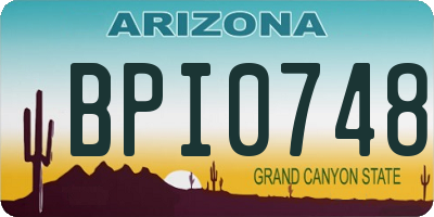 AZ license plate BPI0748