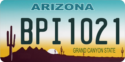 AZ license plate BPI1021