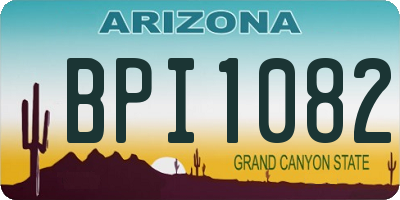 AZ license plate BPI1082