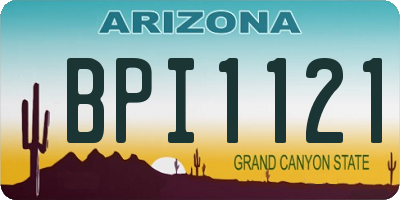 AZ license plate BPI1121