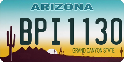 AZ license plate BPI1130