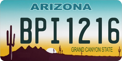 AZ license plate BPI1216