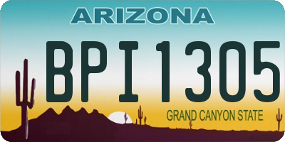 AZ license plate BPI1305