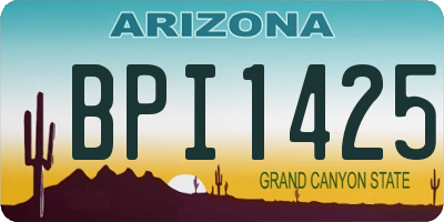 AZ license plate BPI1425