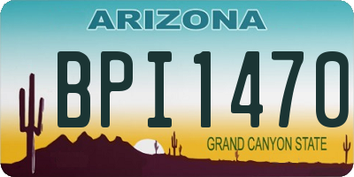 AZ license plate BPI1470