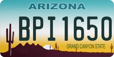 AZ license plate BPI1650