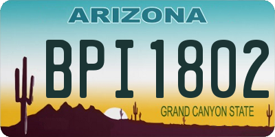 AZ license plate BPI1802