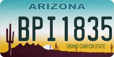 AZ license plate BPI1835