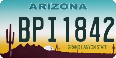 AZ license plate BPI1842