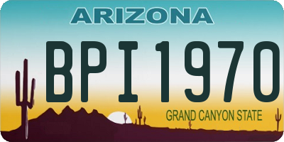 AZ license plate BPI1970