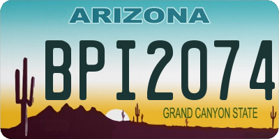 AZ license plate BPI2074