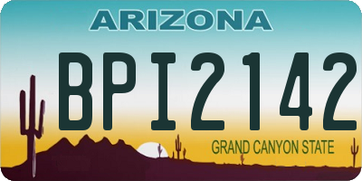 AZ license plate BPI2142