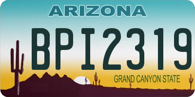 AZ license plate BPI2319