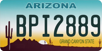 AZ license plate BPI2889