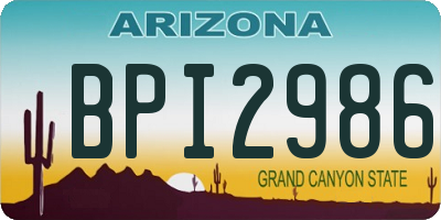 AZ license plate BPI2986